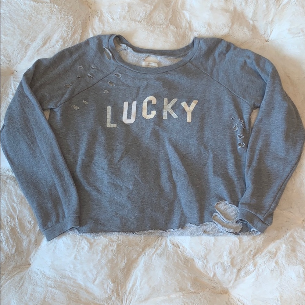 LUCKY BRAND WOMENS CROPPED SWEATSHIRT